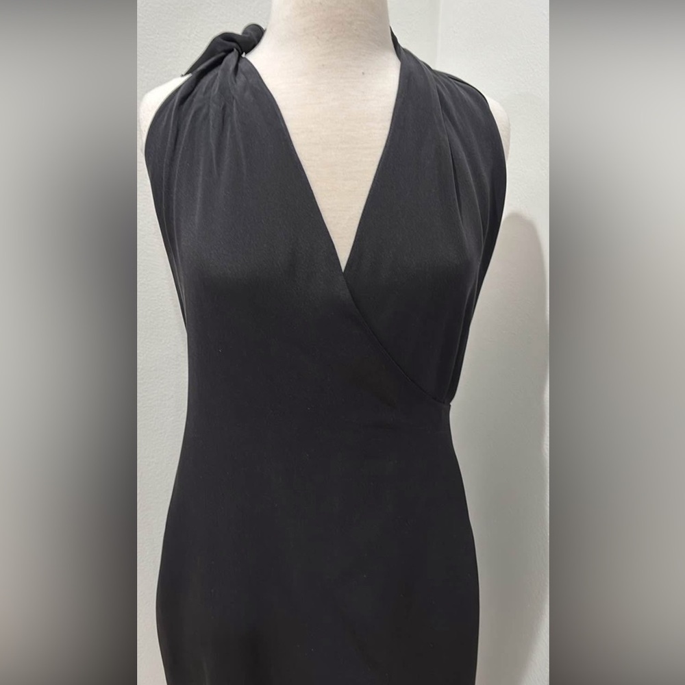 Peter Cohen Elegant Black Silk Sleeveless Dress